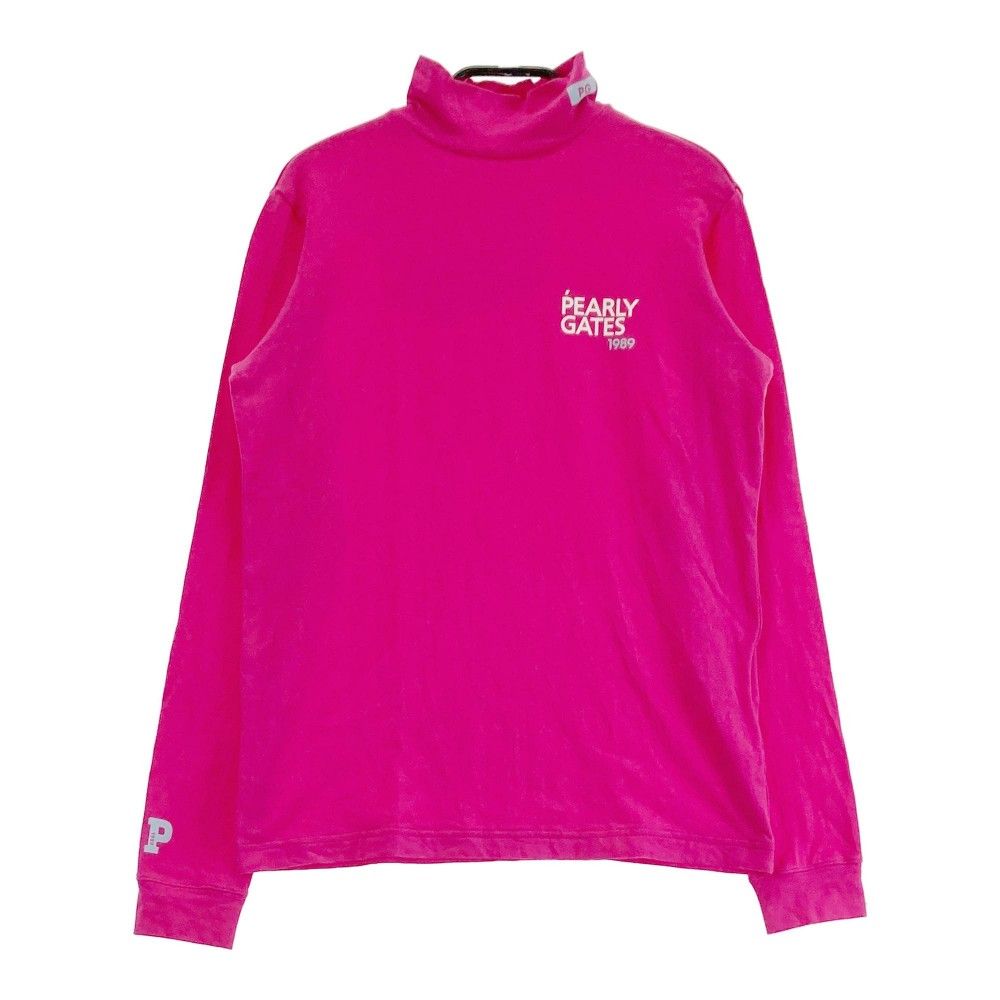 サイズ：0 PEARLY GATES パーリーゲイツ 2024年モデル モックネック 長袖Tシャツ 総柄 ホワイト系 [240101426632] ゴルフウェア レディース ストスト サイズ：0 PEARLY GATES パーリーゲイツ 2024年モデル モック