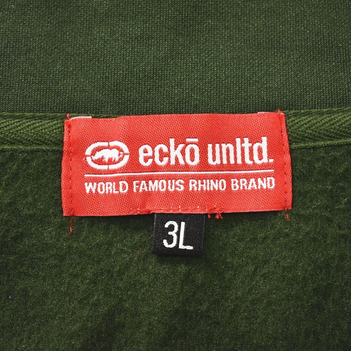 【デッドストック】 90s00s エコー アンリミテッド ECKO UNLTD 刺繍ロゴ トラックジャケット ジャージ 3L オリーブグリーン メンズ