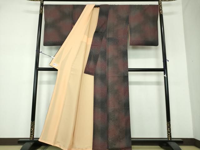 平和屋着物○上質な小紋 袷 花唐草紋紗 やまと誂製 正絹 逸品