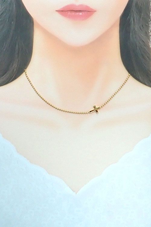 グッチ ネックレス K18イエローゴールド GUCCI クロス 十字架  