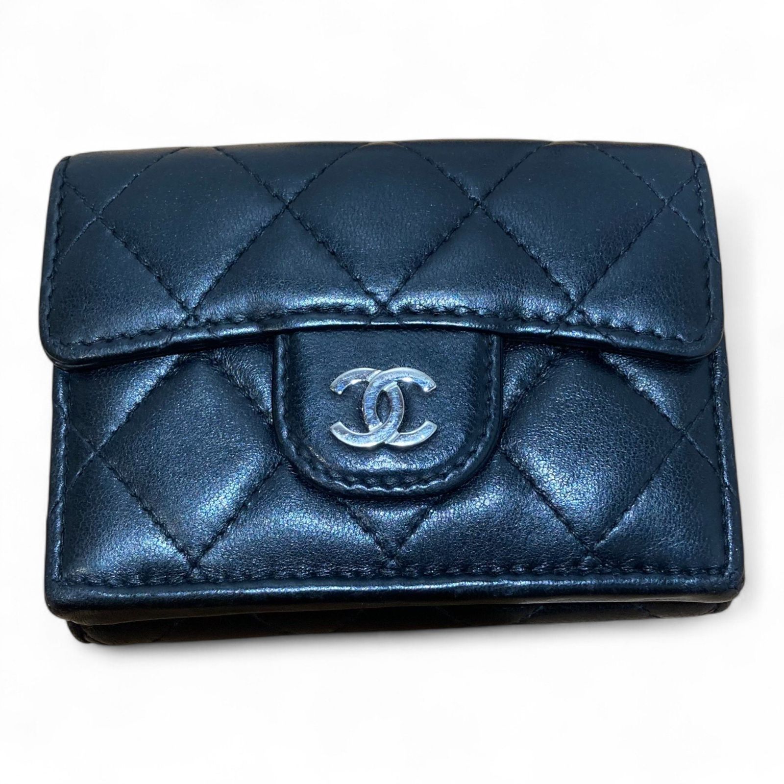 CHANEL (シャネル) ⑤ ラムスキン三つ折り スモールウォレット 