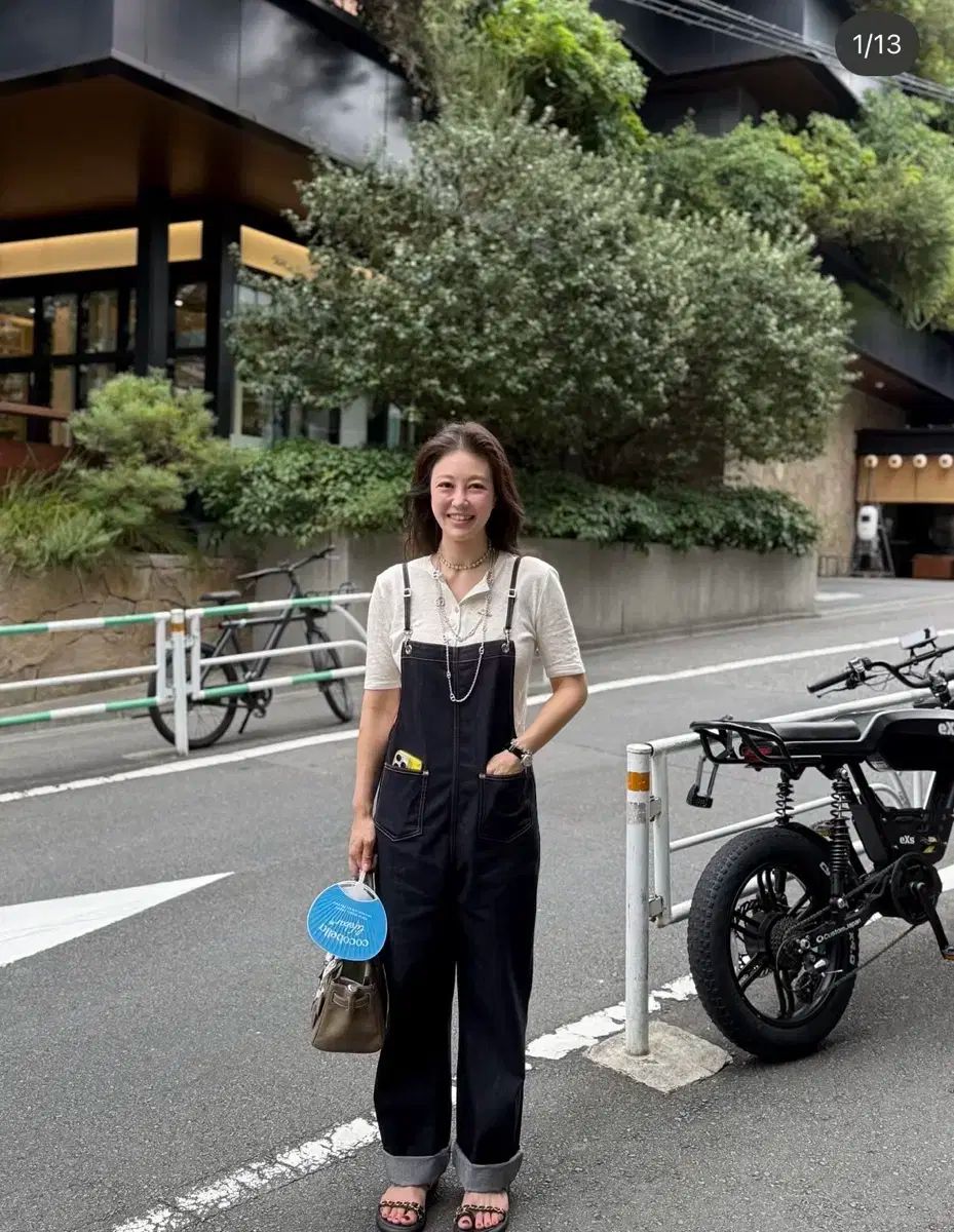 jiyo リボン デニム オーバーオール