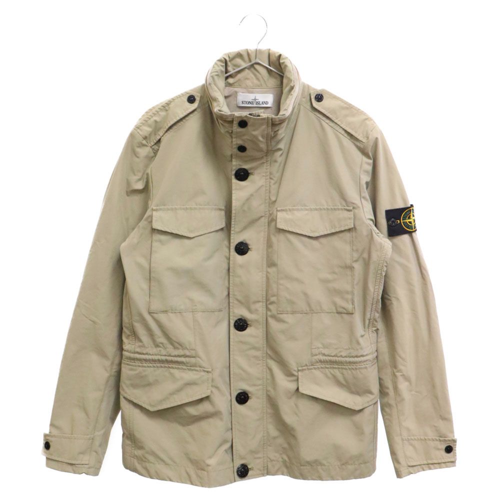 STONE ISLAND (ストーンアイランド) ミリタリー ナイロン ジップアップ ジャケット ロゴワッペン付き ベージュ 62154F522 -  メルカリ