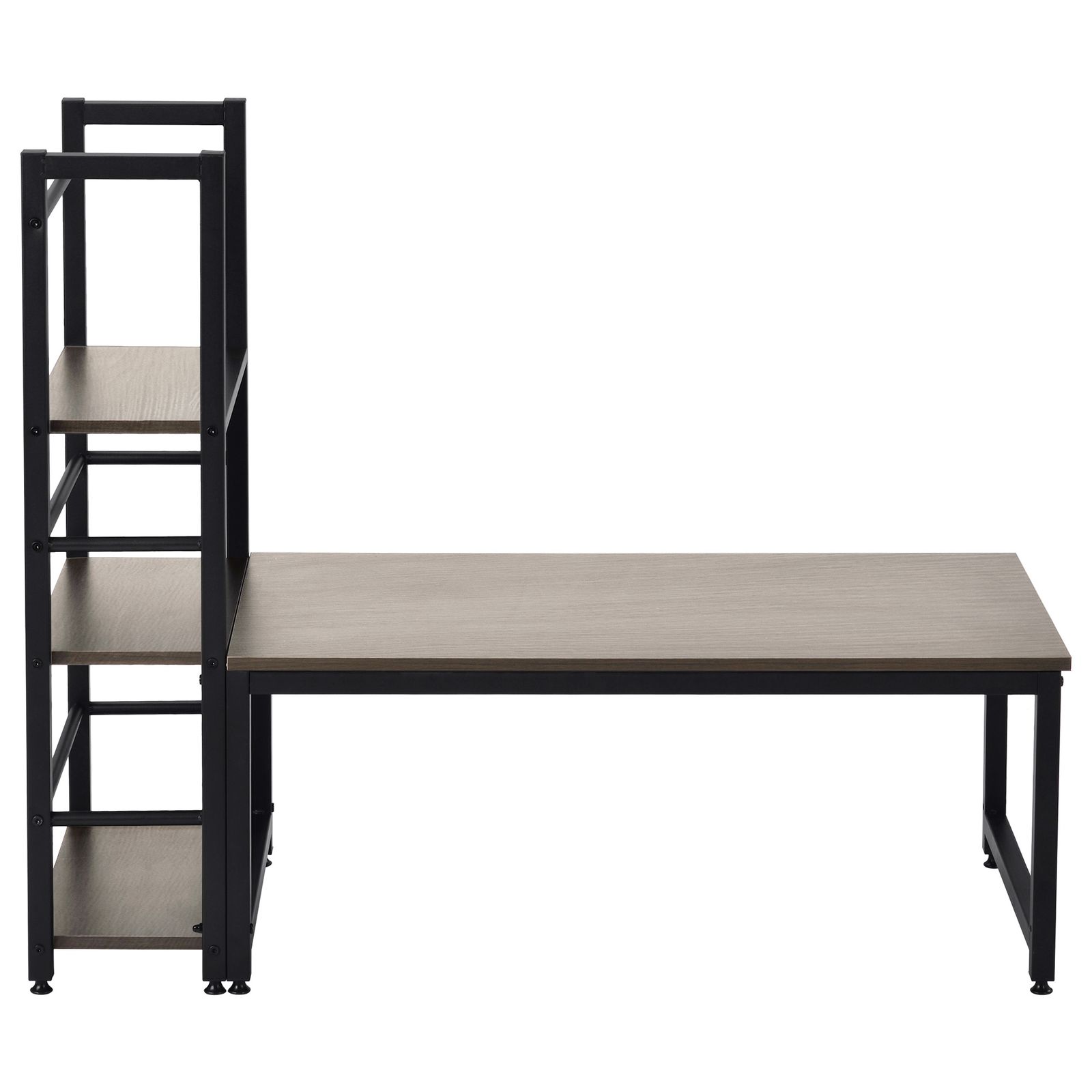 Homebliss ロータイプデスク パソコンデスク 幅110cm 実用な一体分離両用 溢れる天然木の魅力　省スペース 3段シェルフ付  座デスク ミシ