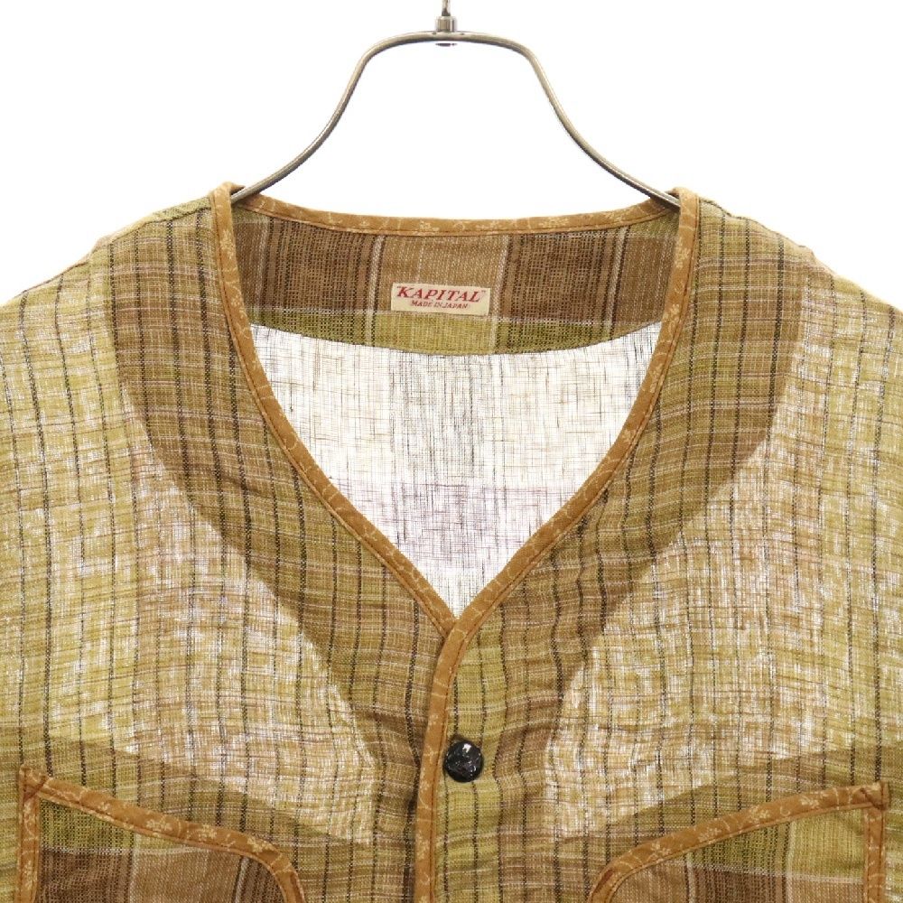 Kapital カーキ リネンジャケット KAPITAL(キャピタル) ⁄ 牛革エルボー