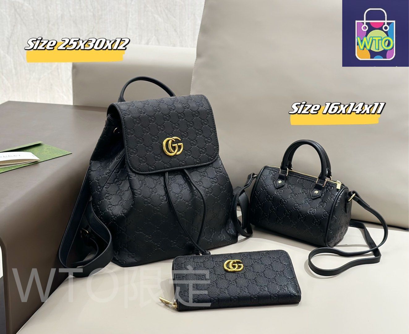 GUCCI レザー時計 イブサンローラン3本セット GUCCI グッチ マリーナチェーン 121.5/YA121503 ブラック文字盤