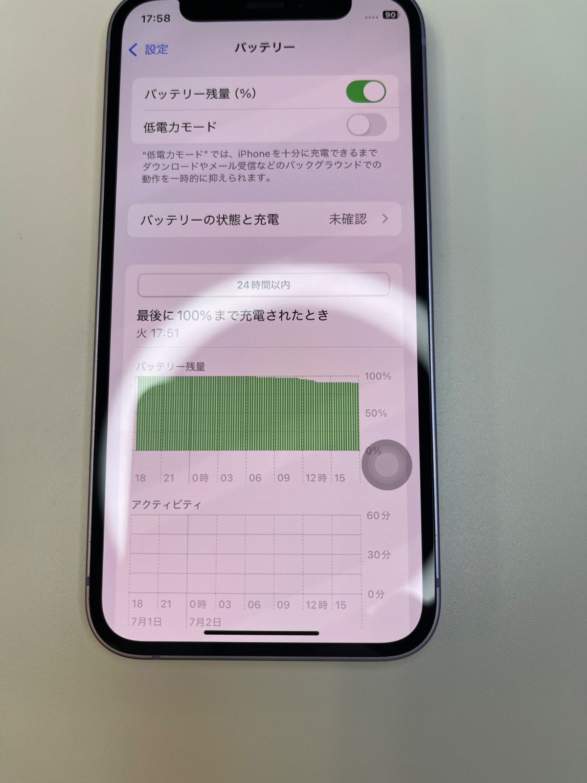 美品 iPhone 12 mini 256GB パープル バッテリー100% MJQE3J/A