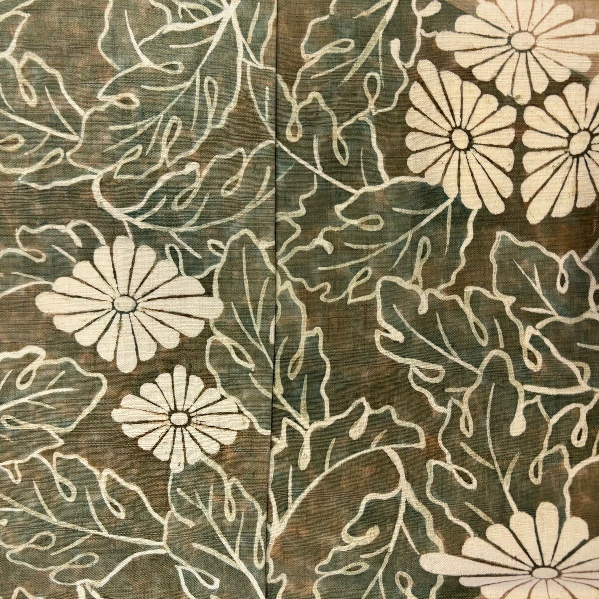 紬単衣（花菱、枝花文）裄65 薄手で軽　正絹美品 file.png