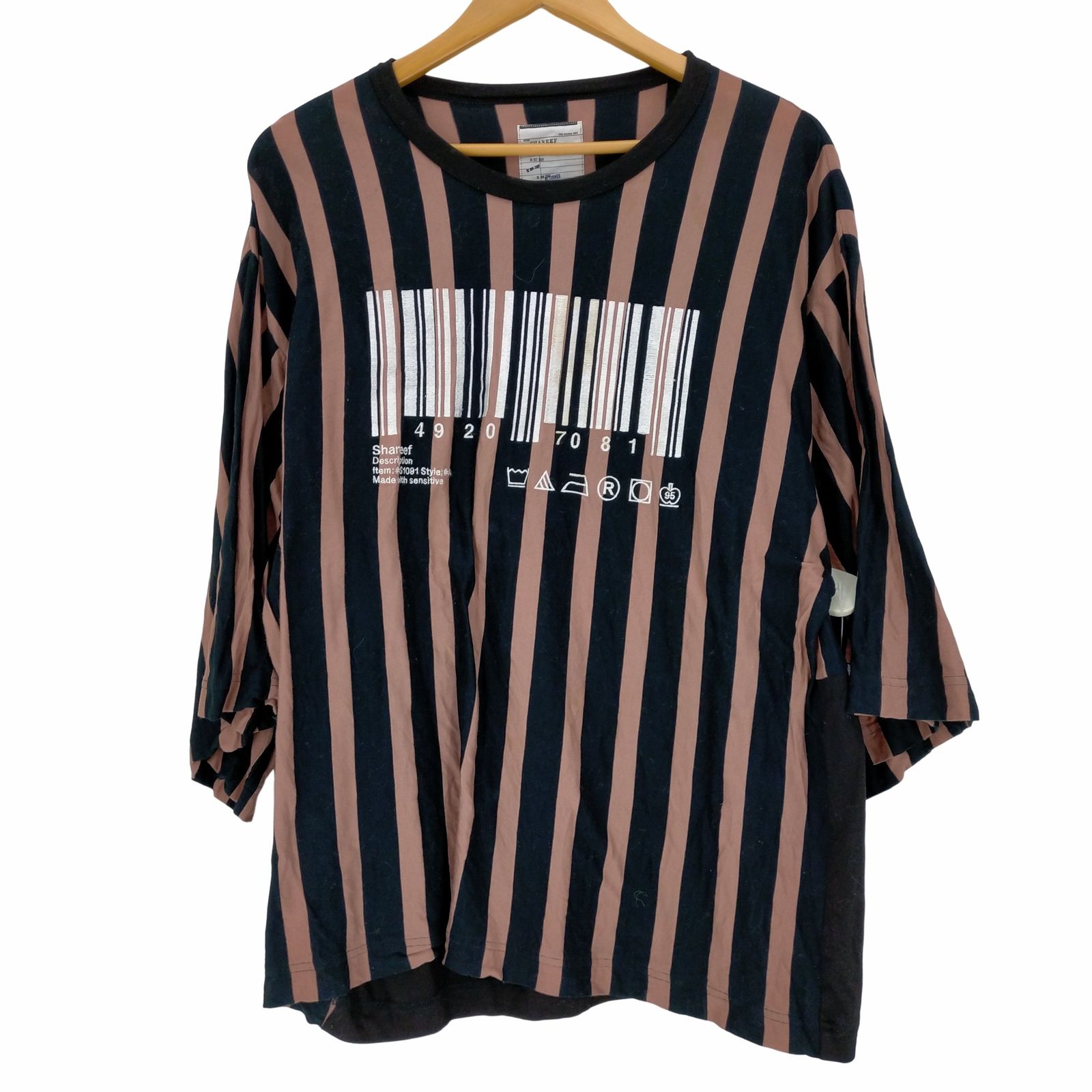 シャリーフ SHAREEF 18SS BARCORD EMB. STRIPE BIG-T バーコード