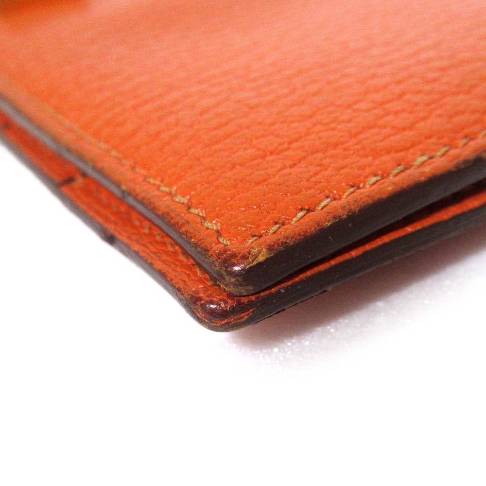 【Hermes】エルメス★long wallet★ベアン 長財布★オレンジ 良品 HERMES エルメス ベアン 二つ折り ロングウォレット 長財布