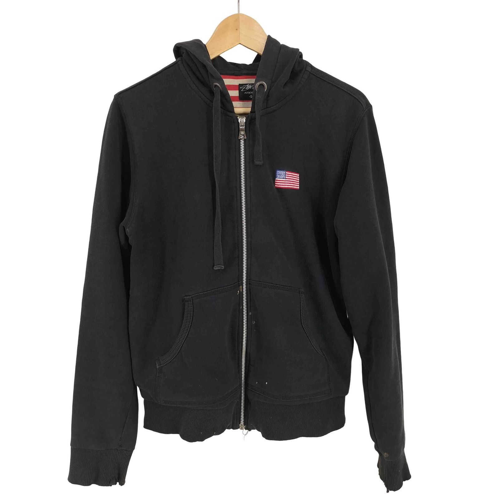 非売品 00S Stussy ステューシー TROOPS メンズ ジップパーカー 星条旗 ジャケット・アウター