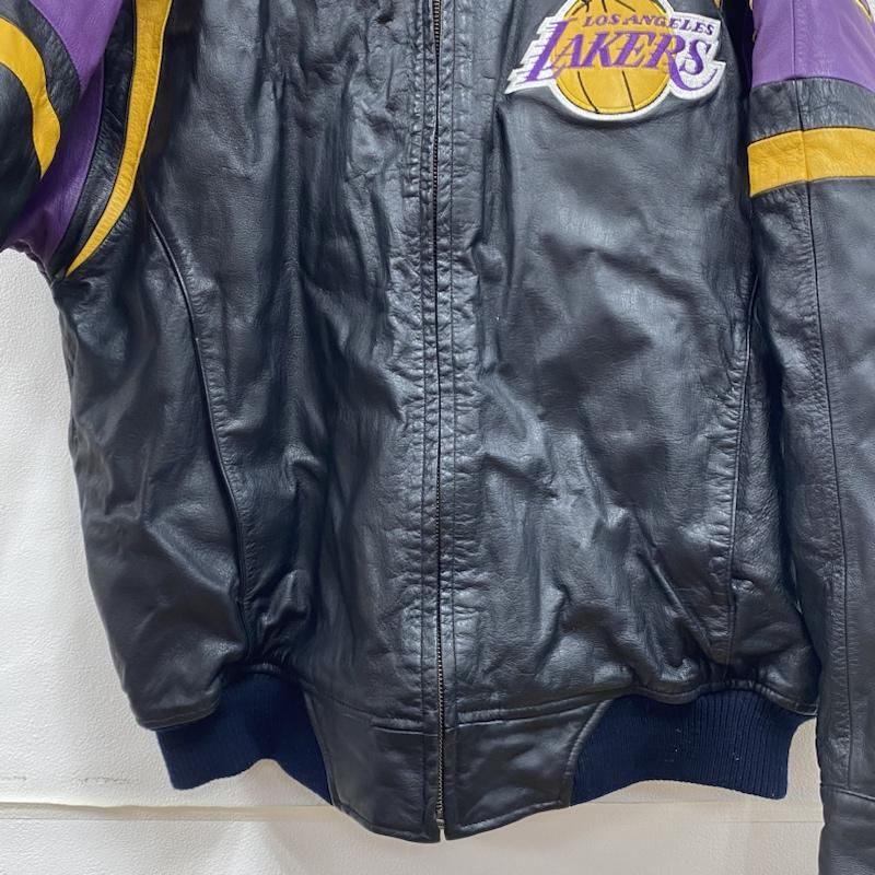 VINTAGE ヴィンテージ ジャケット、上着 レザージャケット G-III CARL BANKS 90's NBA レイカーズ LAKERS  スタジャン アワード L