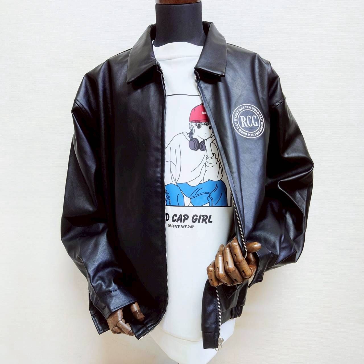 美品 アメリカンボランティアグループ ボンバージャケット フェイクレザー レッド 61-CZxXe7-L._AC_UF350,