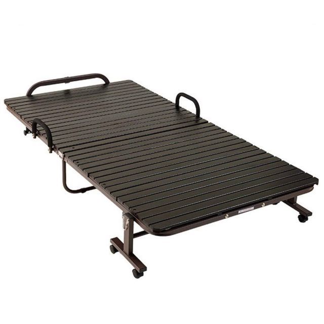 アイリスプラザ ベッド すのこベッド 折りたたみベッド シングル ベッドフレーム すのこ33枚タイプ 桐 桐無垢材 ブラウン FDBB-1039