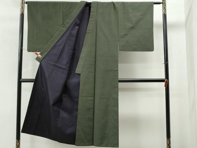 平和屋着物○男性 紬 アンサンブル 色無地 革色 正絹 逸品 CAAS6766yc