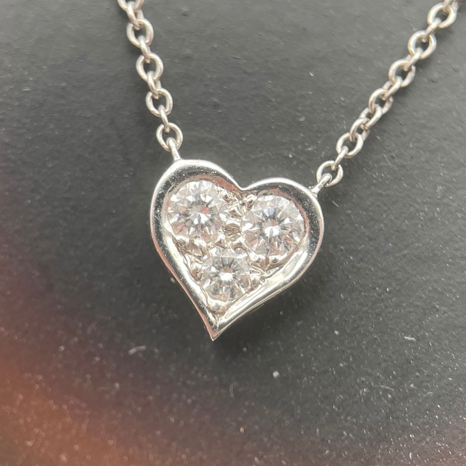 【TIFFANY＆CO. 】センチメンタルハート3Pダイヤネックレス プラチナ TIFFANY＆CO. 】センチメンタルハート3Pダイヤネックレス プラチナ