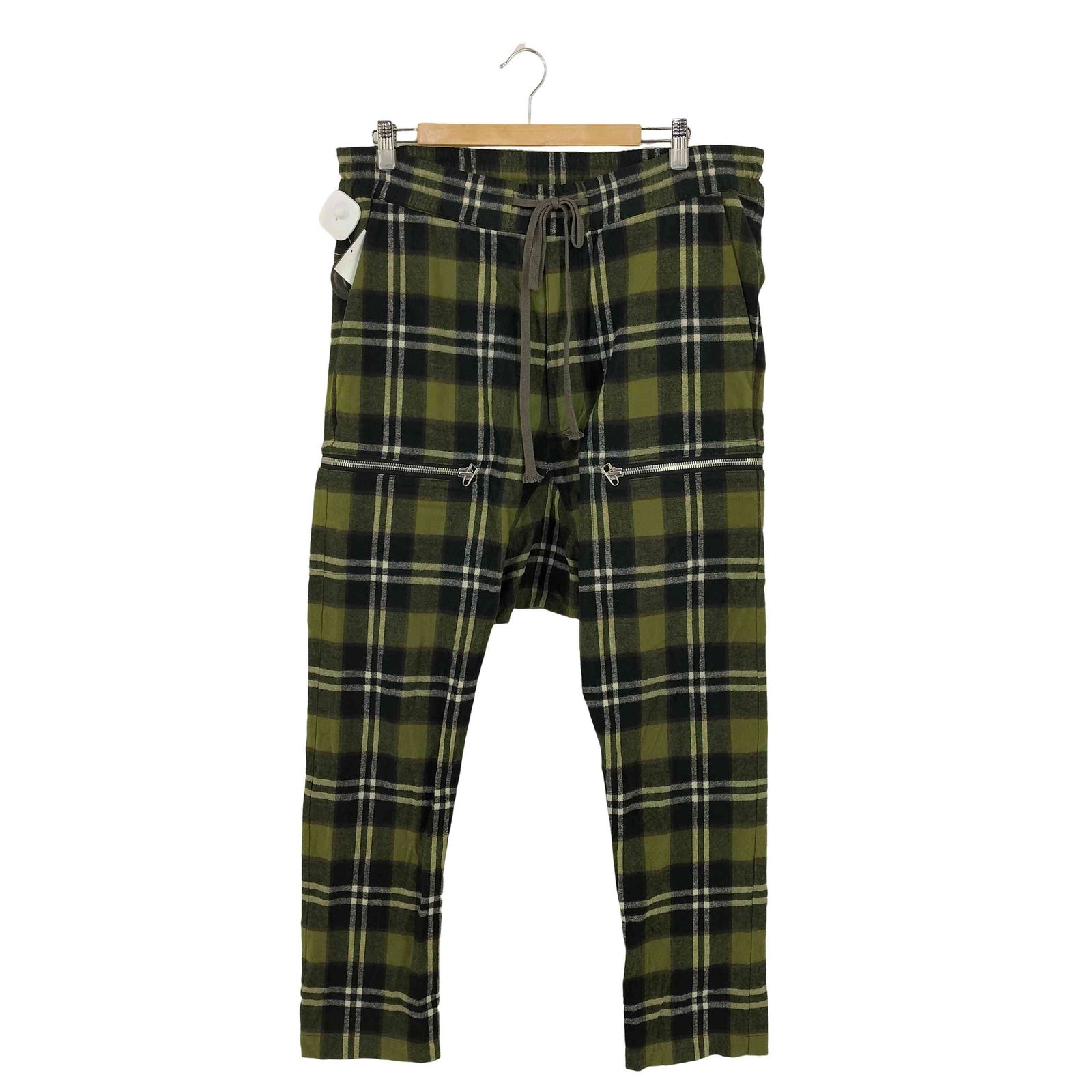 A.F ARTEFACTサルエルパンツ 緑と黒のチェック柄 A.F ARTEFACTサルエルパンツ 緑と黒のチェック柄