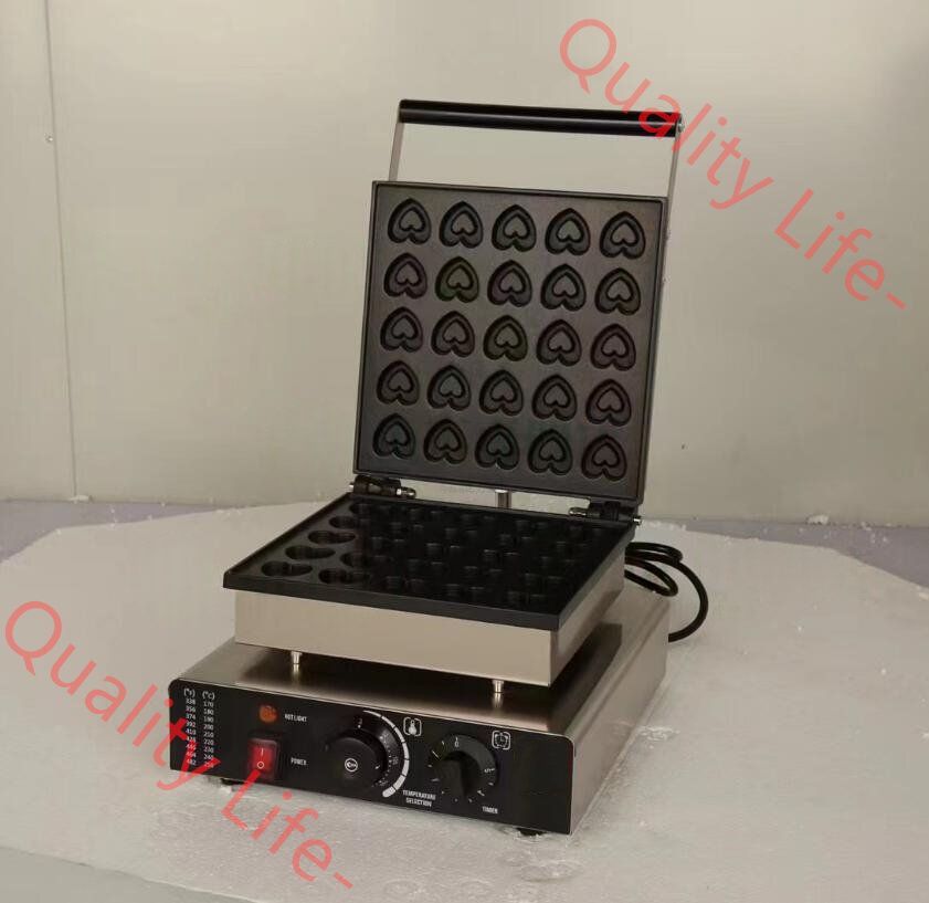 電気 ハート形 ベルギーワッフル ハートのベビーカステラ 25個焼き 単相 100V|業務用|店舗用品