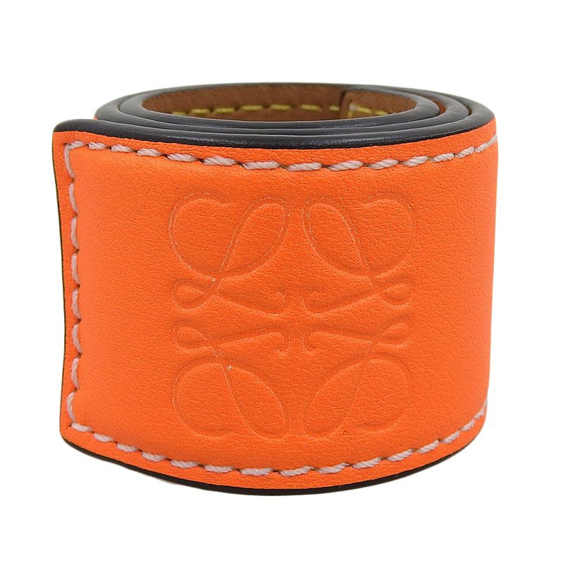 LOEWE スラップブレスレット　オレンジ 収納袋付き ロエベ LOEWE ブレスレット スラップブレスレット アナグラム