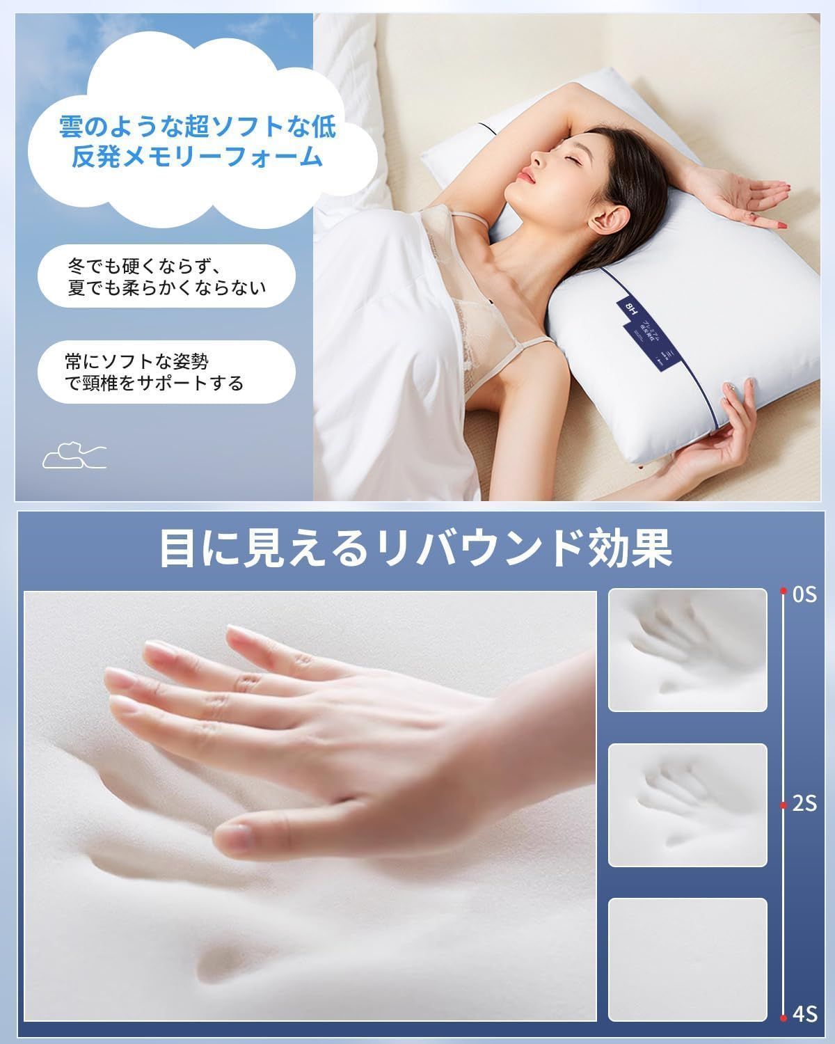 温度調節枕カバー付き