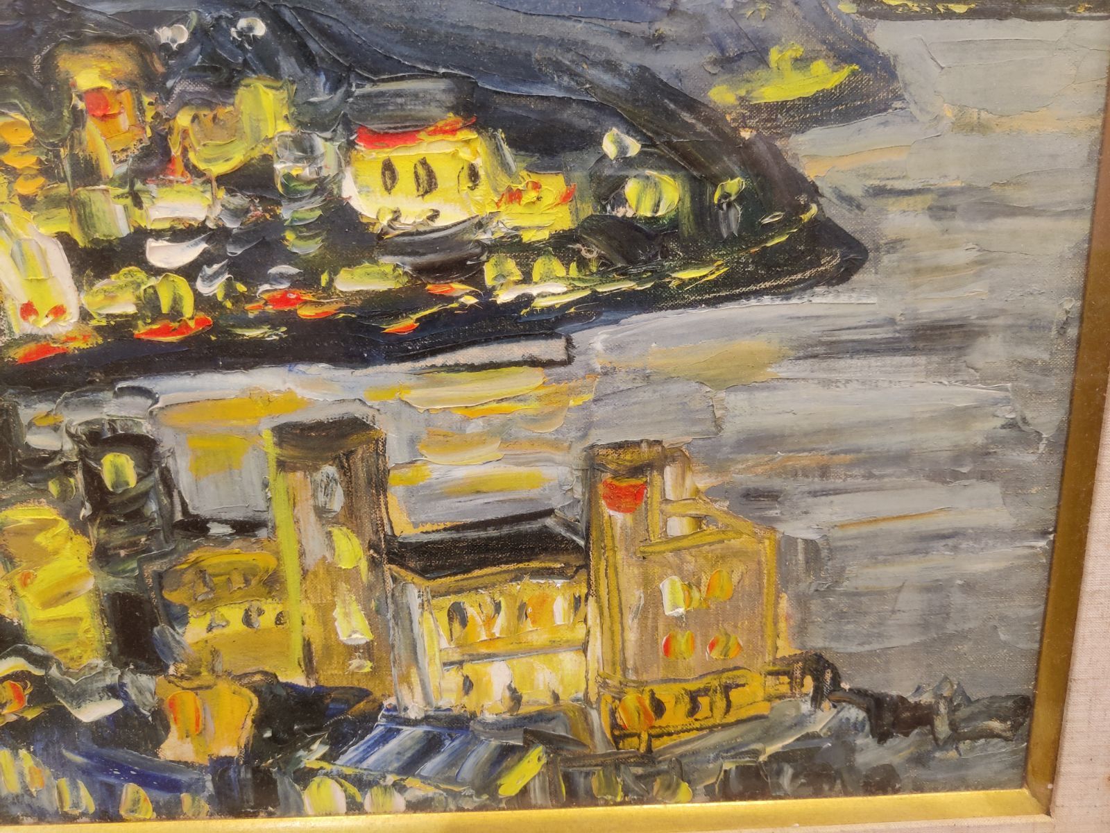 風景画 油彩画 越後の景色 額縁 ガラス 25175】佐田 光 油彩画 風景画 [