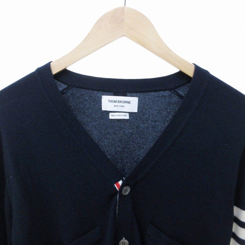 THOM BROWNE ネイビー カーディガン　サイズ1 三越伊勢丹 | THOM BROWNE/トムブラウン_women 通販 | ネイビー