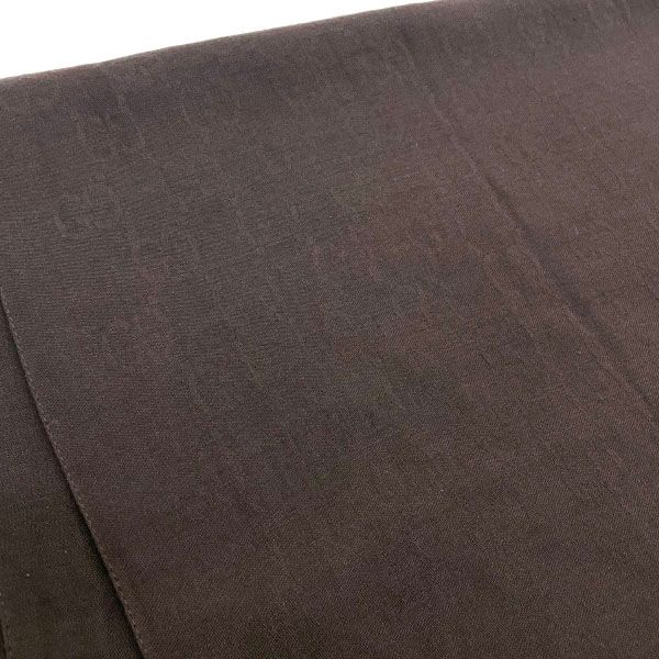 グッチ ストール GG柄 マフラー ウール シルク ダークブラウン 濃茶  