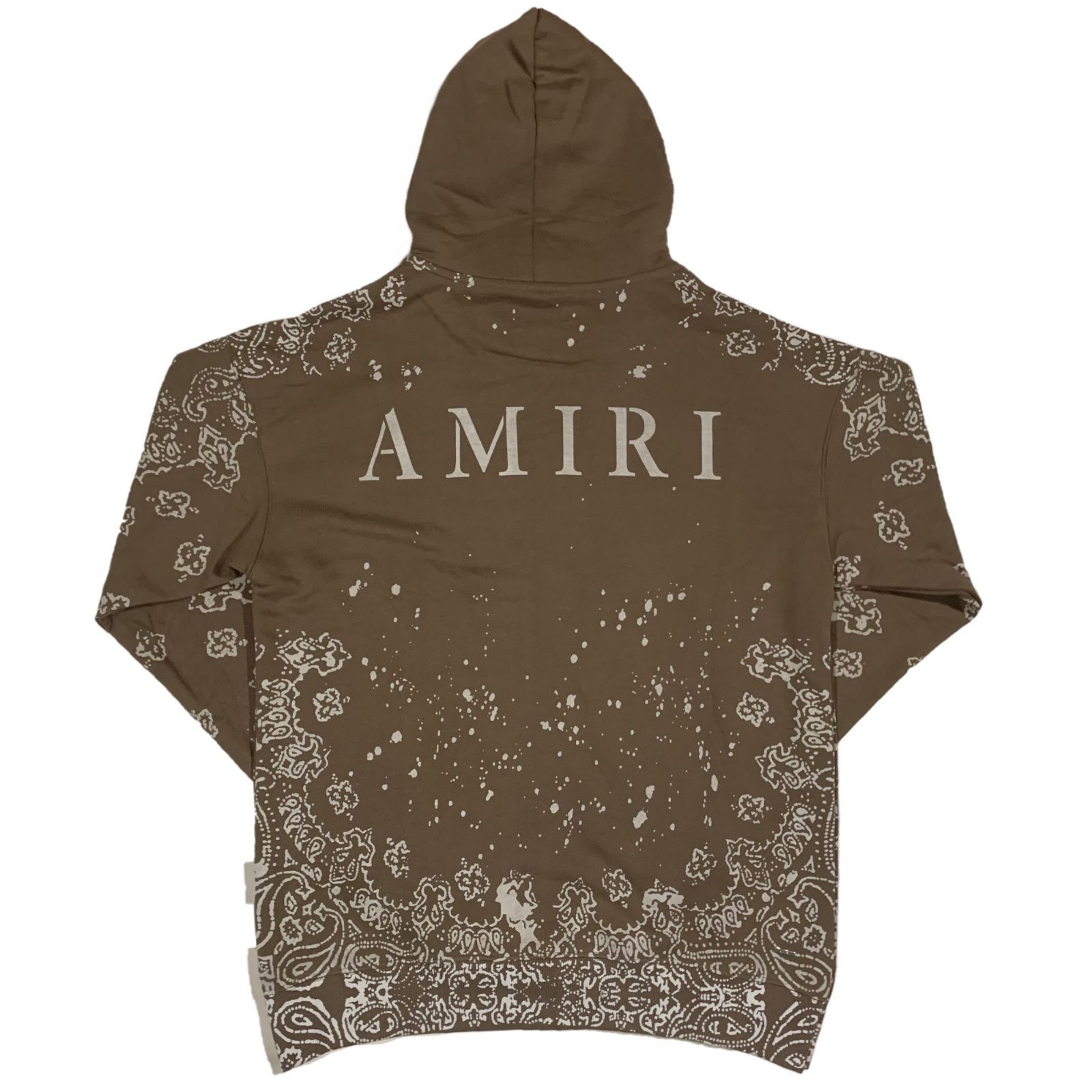 AMIRI アミリ バンダナ柄 ブリーチ プルオーバーパーカー ブラウン XL-