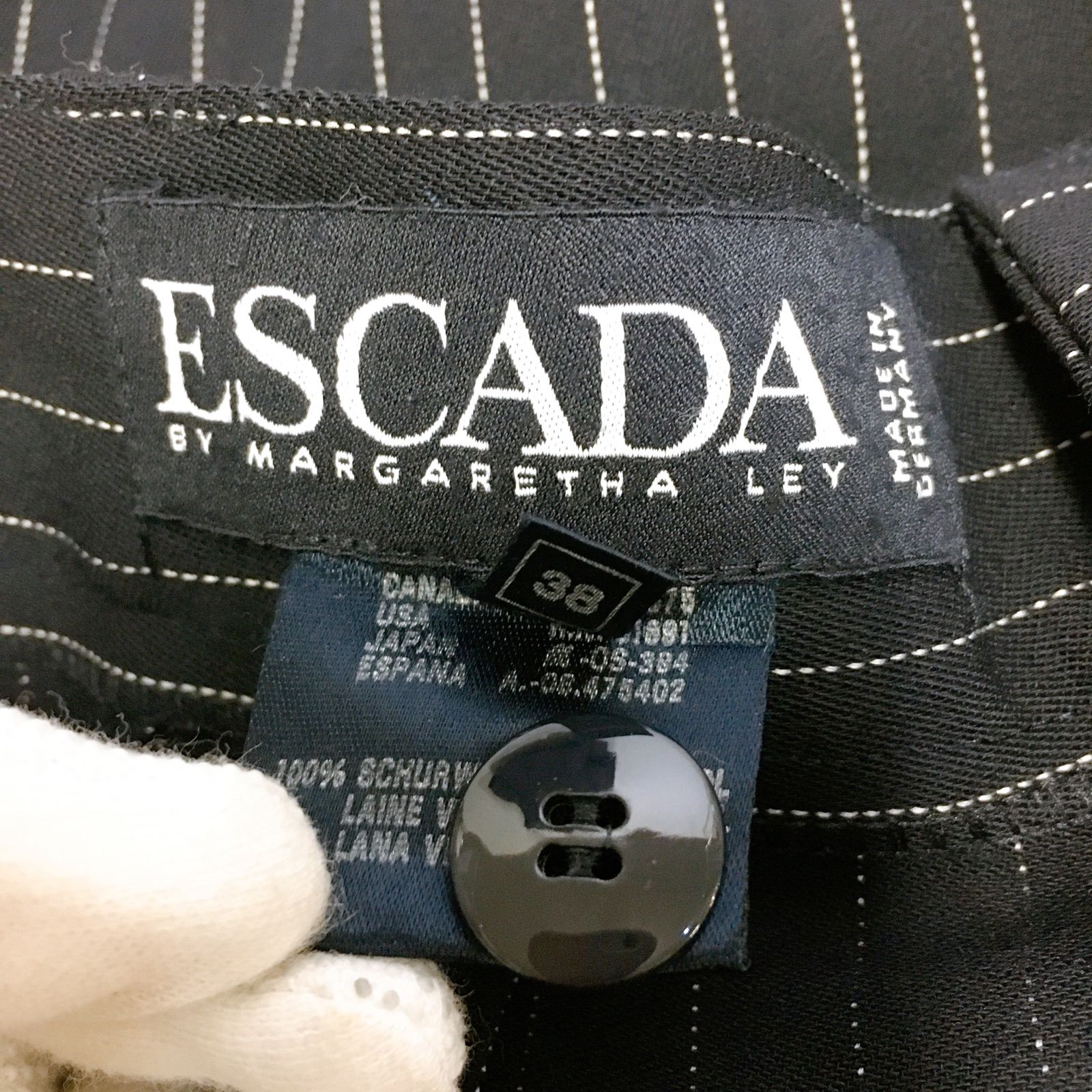 【美品】ESCADA  セットアップ エスカーダ ドイツ製 ESCADA エスカーダ セットアップ ダブルスーツ ネイビー