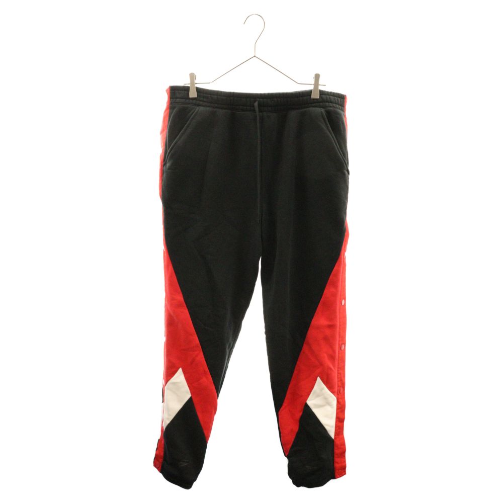 NIKE (ナイキ) 17SS ×KITH TEARAWAY PANTSサイドボタンスウェット トラックパンツ ブラック/レッド AH8724-011