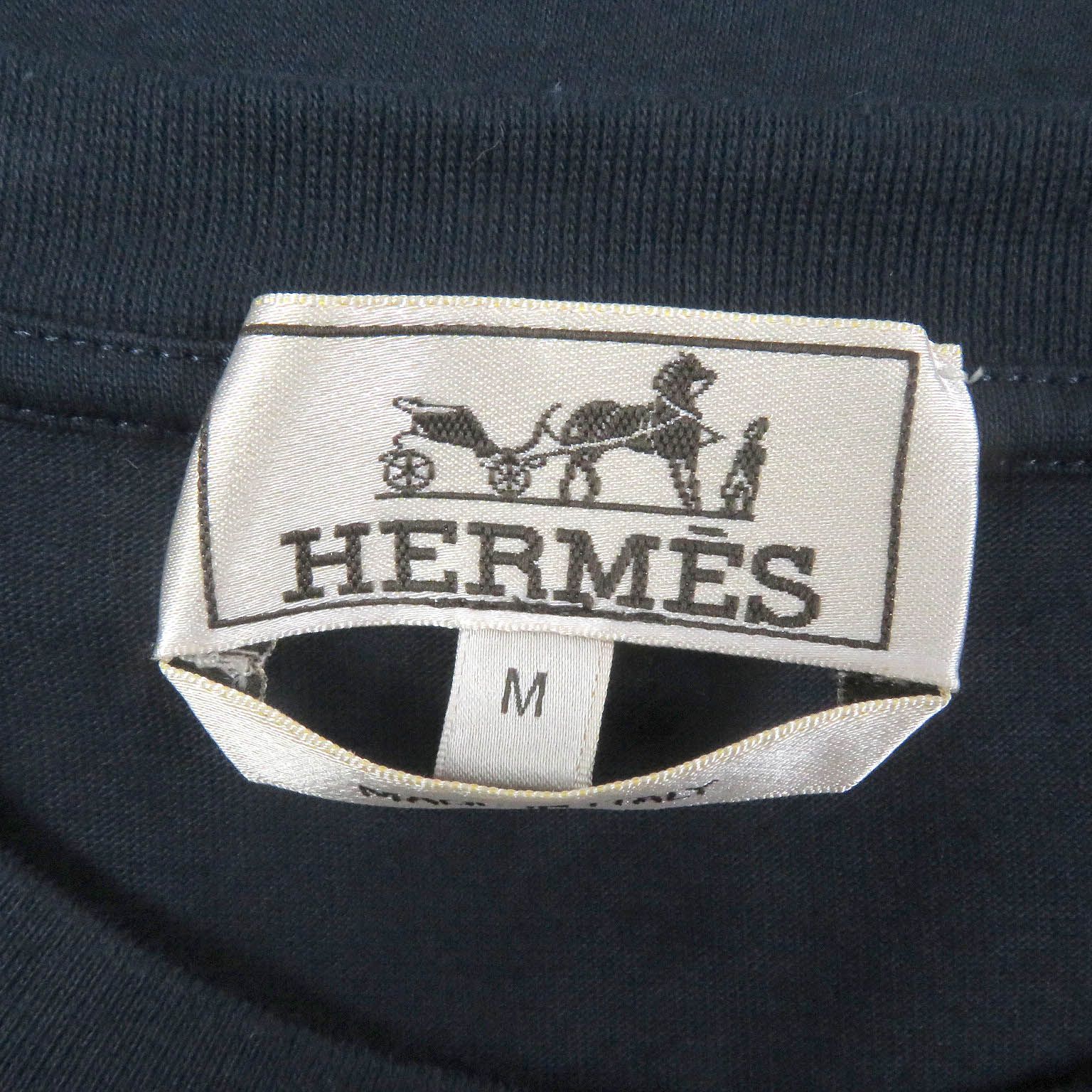 HERMES カヴァルカード Tシャツ ホース プリント ネイビー M 22SS