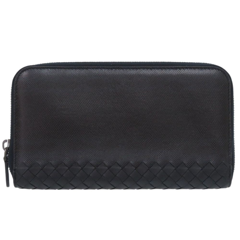 ボッテガべネタ 長財布 ラウンドファスナー イントレチャート パイソン 黒 BOTTEGA VENETA 未使用品 ボッテガヴェネタ イントレチャート ラウンド