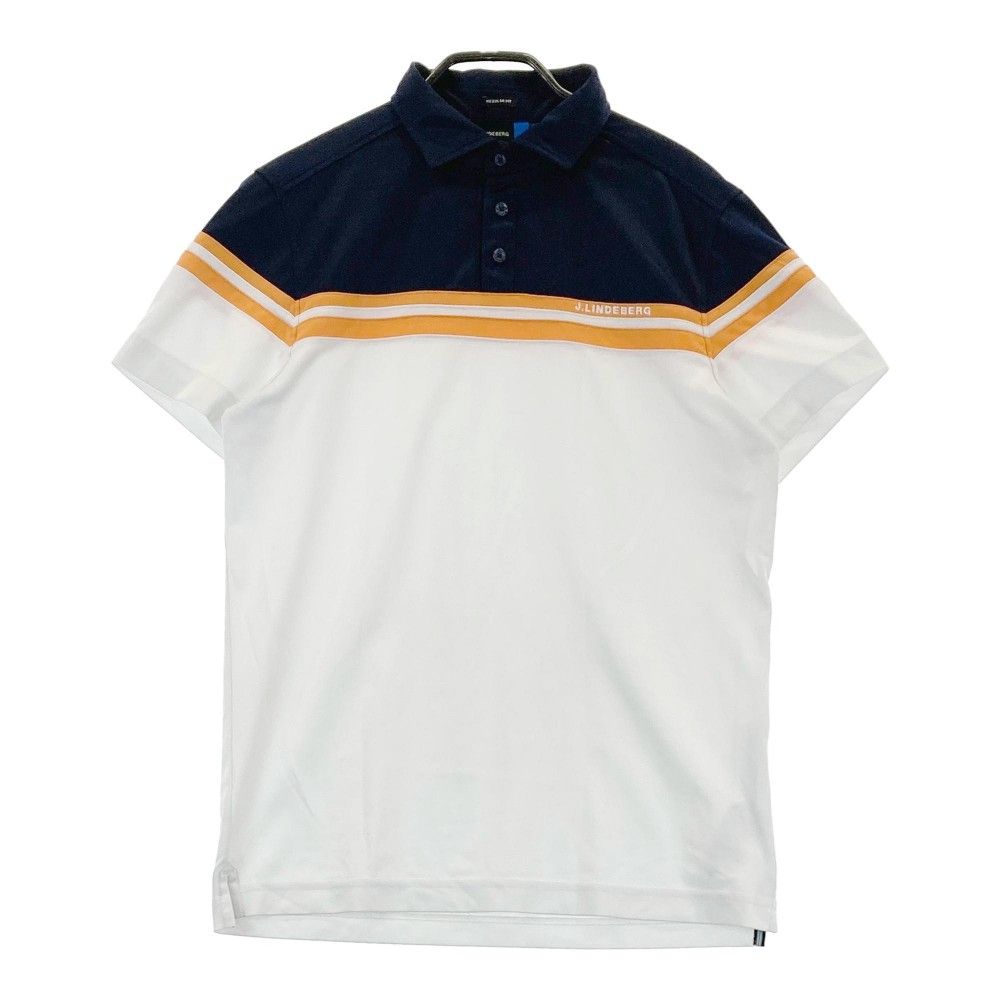 J.LINDEBERG ジェイリンドバーグ 半袖ポロシャツ バックブリッジ ロゴ ジェイリンドバーグ人気ロゴマーク×カモフラ柄総柄 半袖ゴルフ