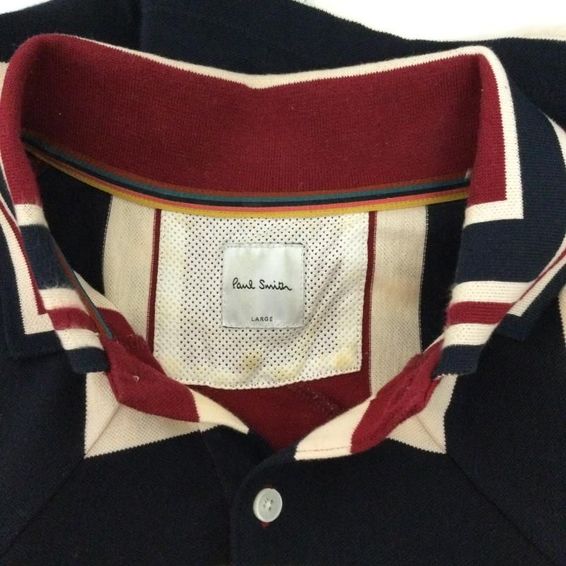 新品・限定品☆ポール・スミス【GOLF】ボーダーポロシャツ☆赤＆茶☆Lサイズ Paul Smith ポールスミス ポロシャツ 半袖 ポールスミス PAUL
