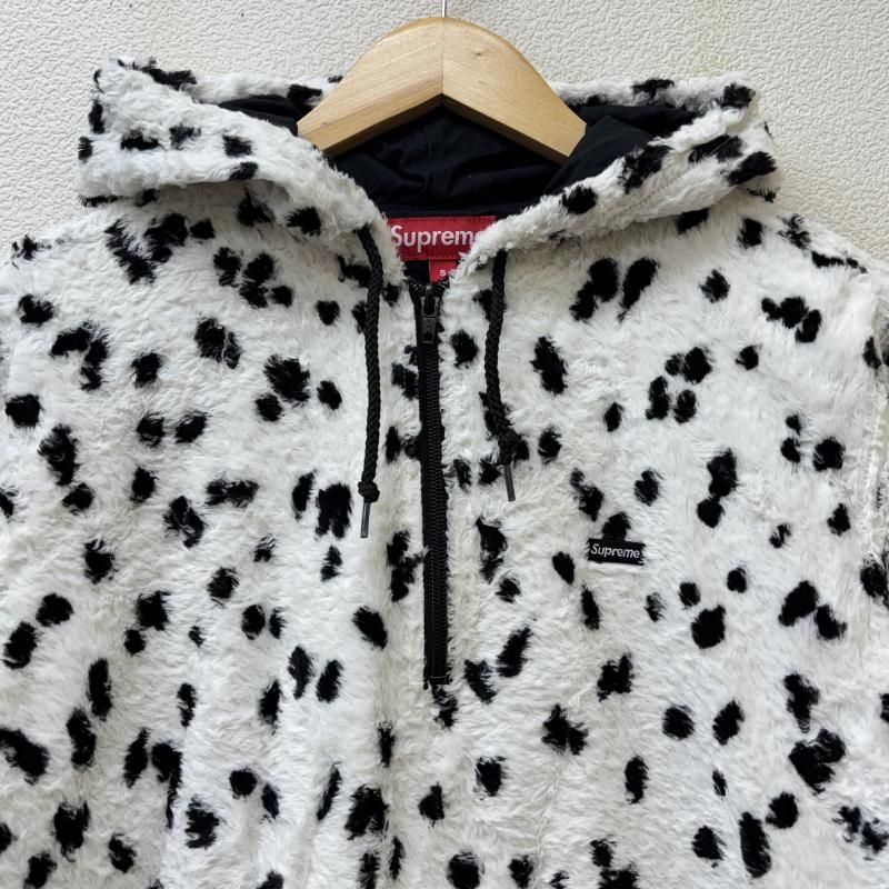 Supreme シュプリーム パーカー 長袖 14SS ダルメシアン ハーフジップ プルオーバー フーディ ファー パーカー 白 黒 ホワイト ブラック