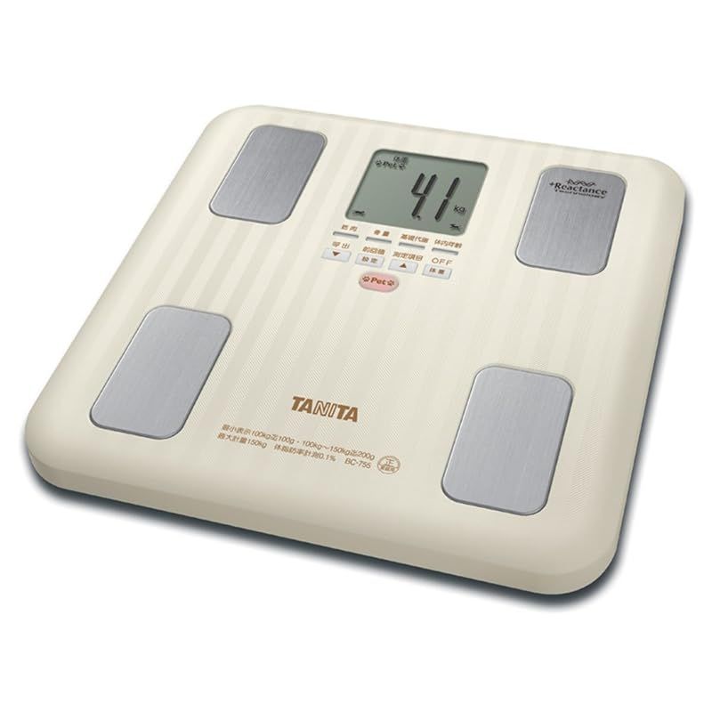 TANITA ペットの体重がはかれる ペットモード 付 - 乗った人をピタリと当てる 乗るピタ機能 搭載 体組成計 インナースキャン アイボリー BC-755-IV 0