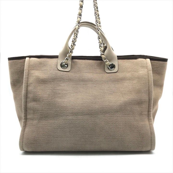 CHANEL シャネル ココマーク ストロー ドーヴィル SV金具 ショルダー トート バッグ グレージュ ブランド 鞄 Bag k6288