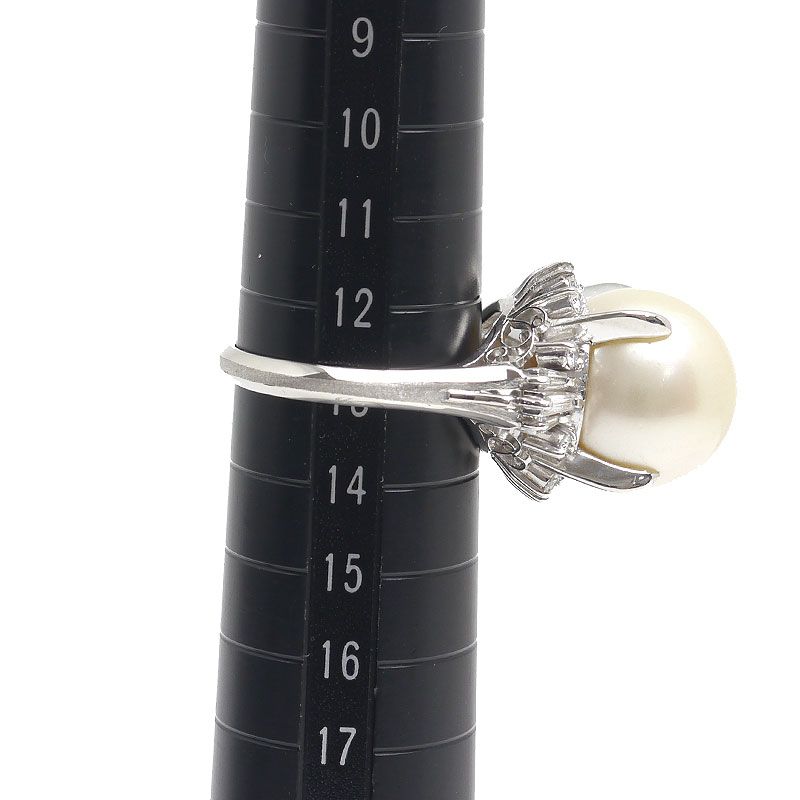 パールダイヤモンドリング 約13号 PT900・真珠約14.1mm・0.53ct - メルカリ