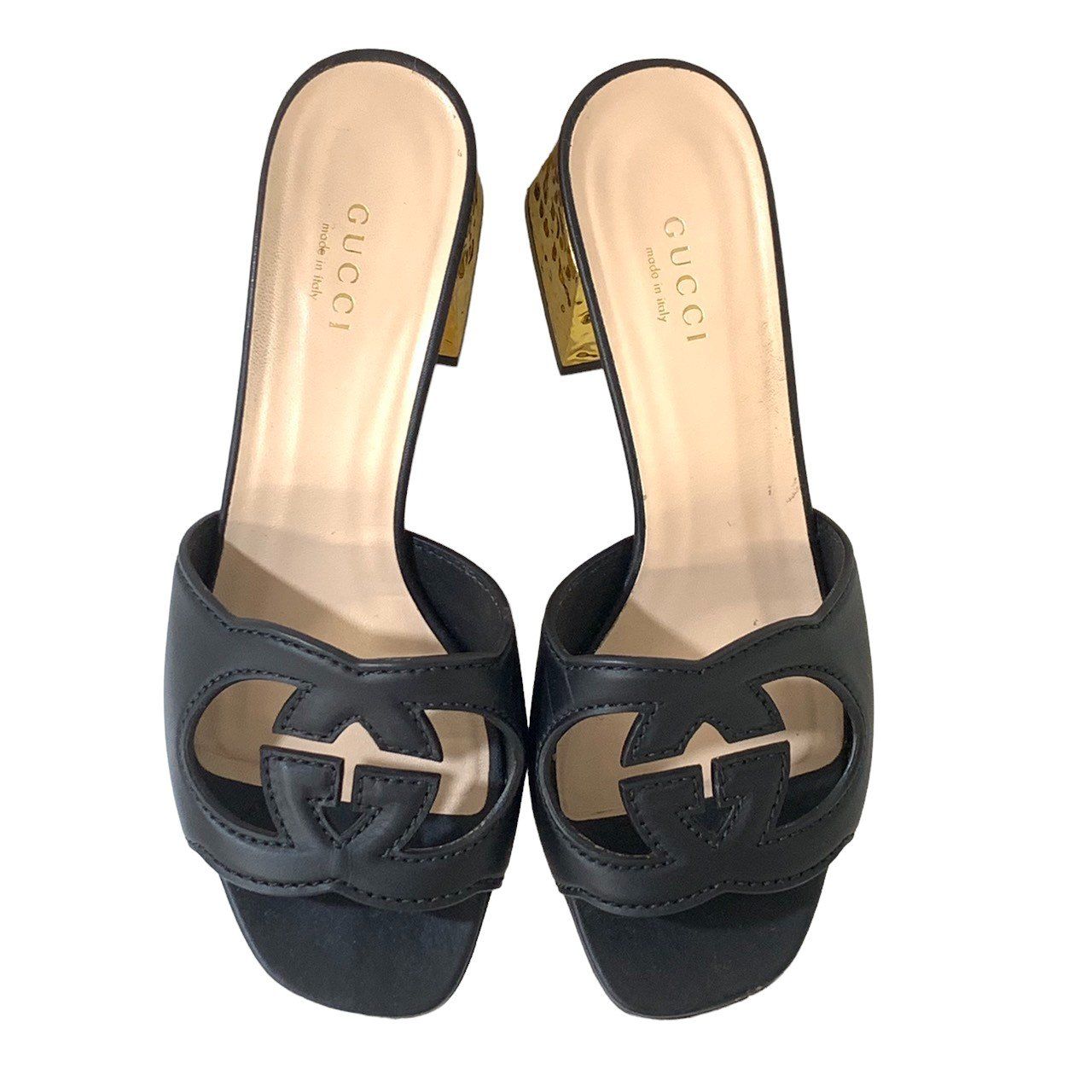 GUCCI グッチ インターロッキングG ウィメンズ スライドサンダル black size 36 - メルカリ