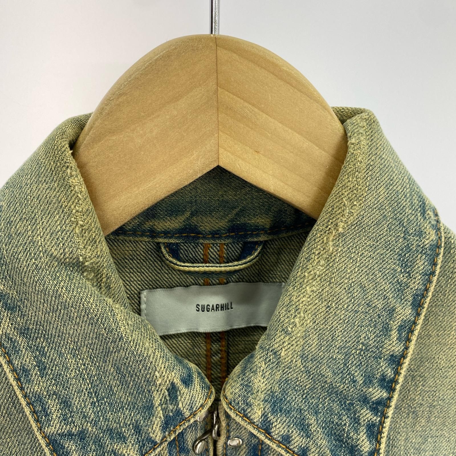 SUGARHILL ZIP-UP DENIM DAMAGED JACKET 2 ﾌﾞﾙｰ