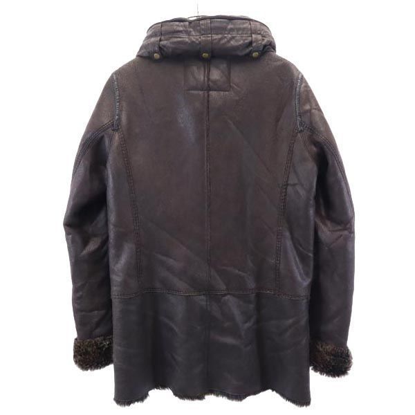 アルマーニジーンズ フェイク レザージャケット USA 4 焦茶 ARMANI 