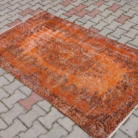 トルコヴィンテージラグ オレンジ 115 cm x 200 cm - メルカリ