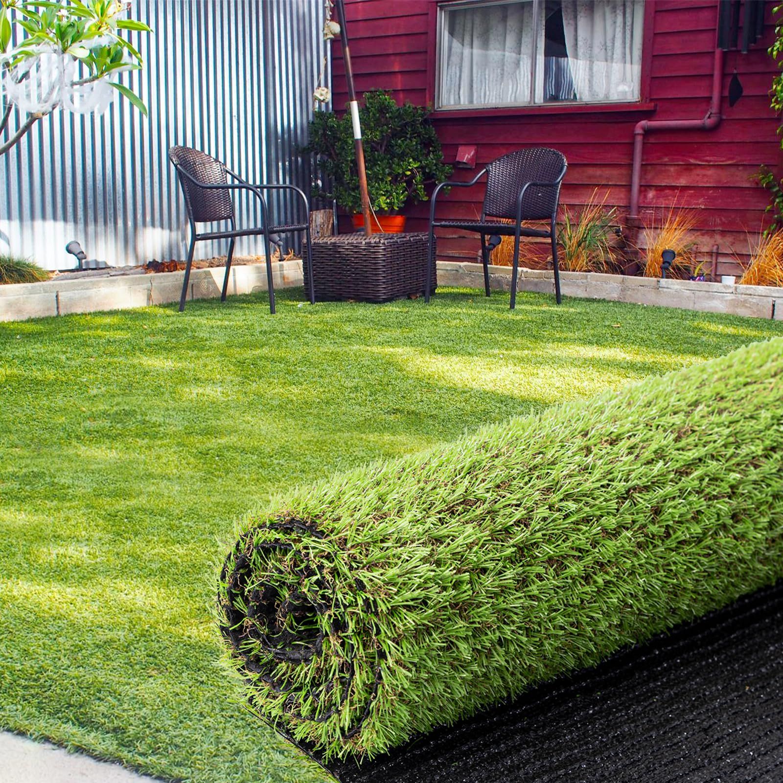 U字釘付き フレッシュグリーン1x10m ベランダ ガーデニング 芝生 防草シート 透水タイプ 1mx10m 芝丈20mm ロール 人工芝