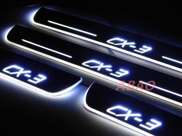マツダ CX3 CX-3 ドアスカッフプレート DK系 白 LED 流れる MAZDA 海外