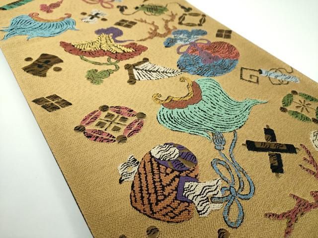 平和屋着物●六通柄袋帯　宝尽くし　金糸　正絹　逸品　DAAV6770ps 平和屋着物○六通柄袋帯 宝尽くし 金糸 正絹 逸品 DAAV6770ps - メルカリ