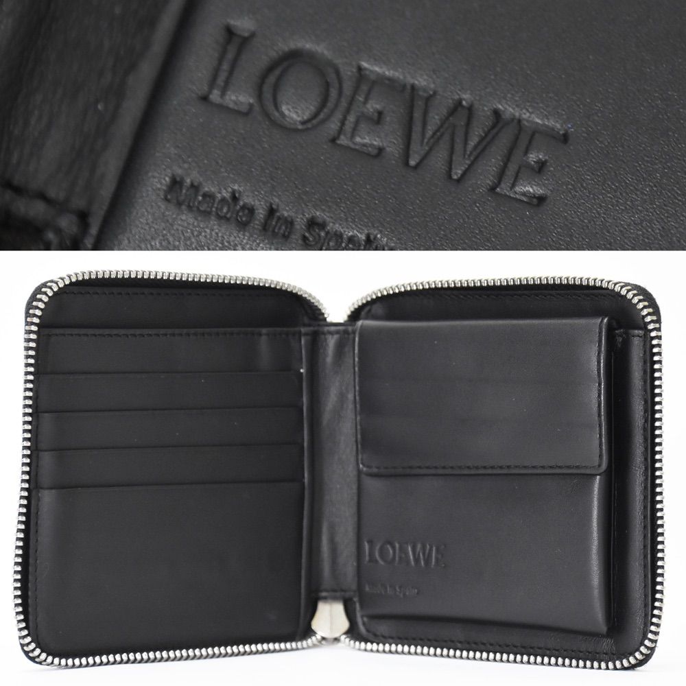 LOEWE ロエベ ラウンドジップ ウォレット LOEWE - ロエベ LOEWE 財布 二つ折り KNOT コンパクト ジップ