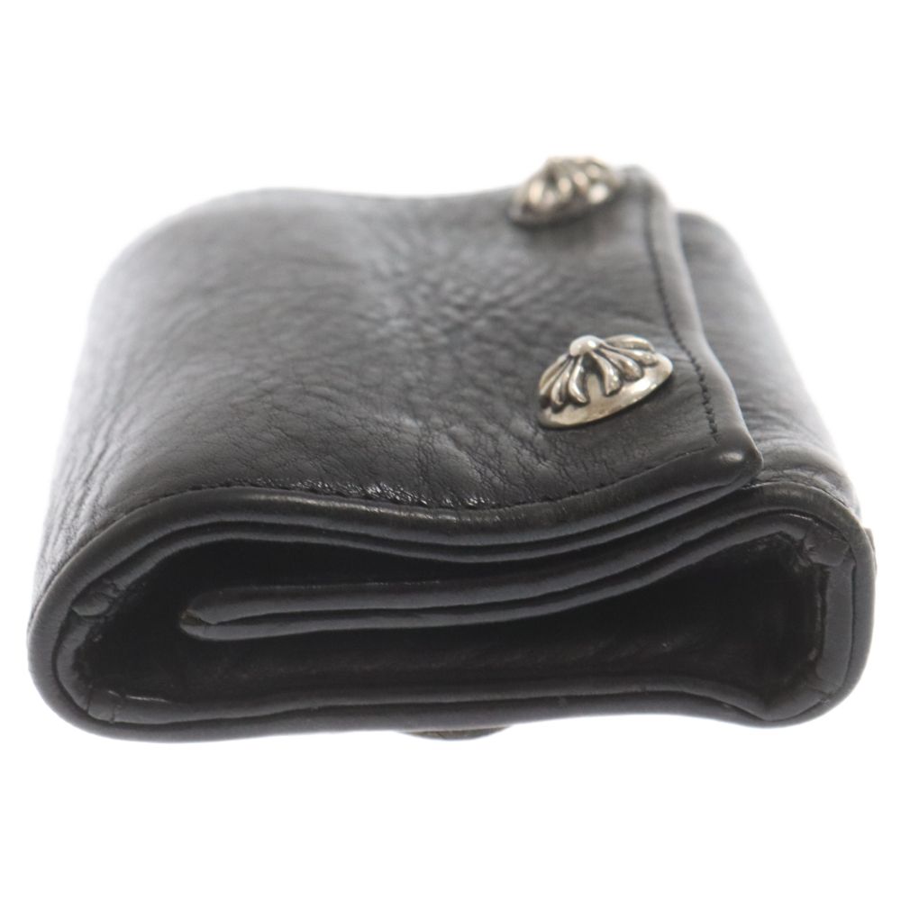 【正規品】Chrome Hearts 3FOLD CROSS WALLET Chrome Hearts Silver Buckle Scroll Three Fold Wallet - SRM