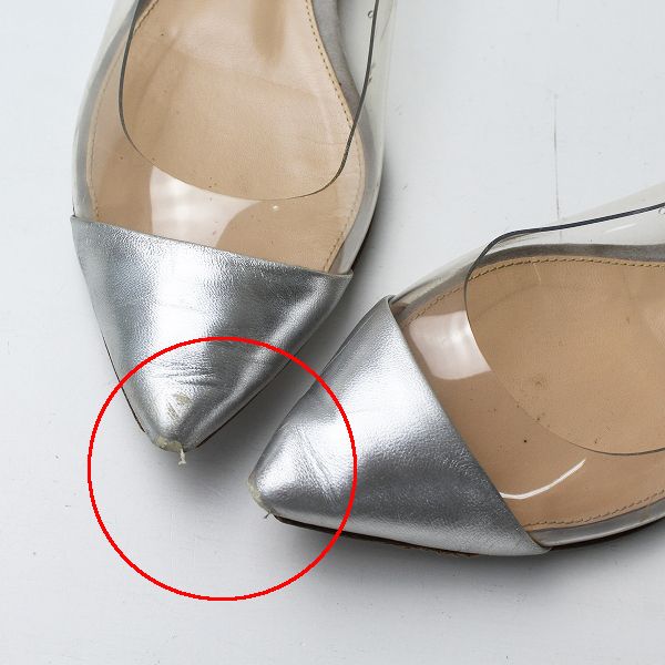 GIANVITO ROSSI ジャンビト ロッシ クリア メタリック フラット