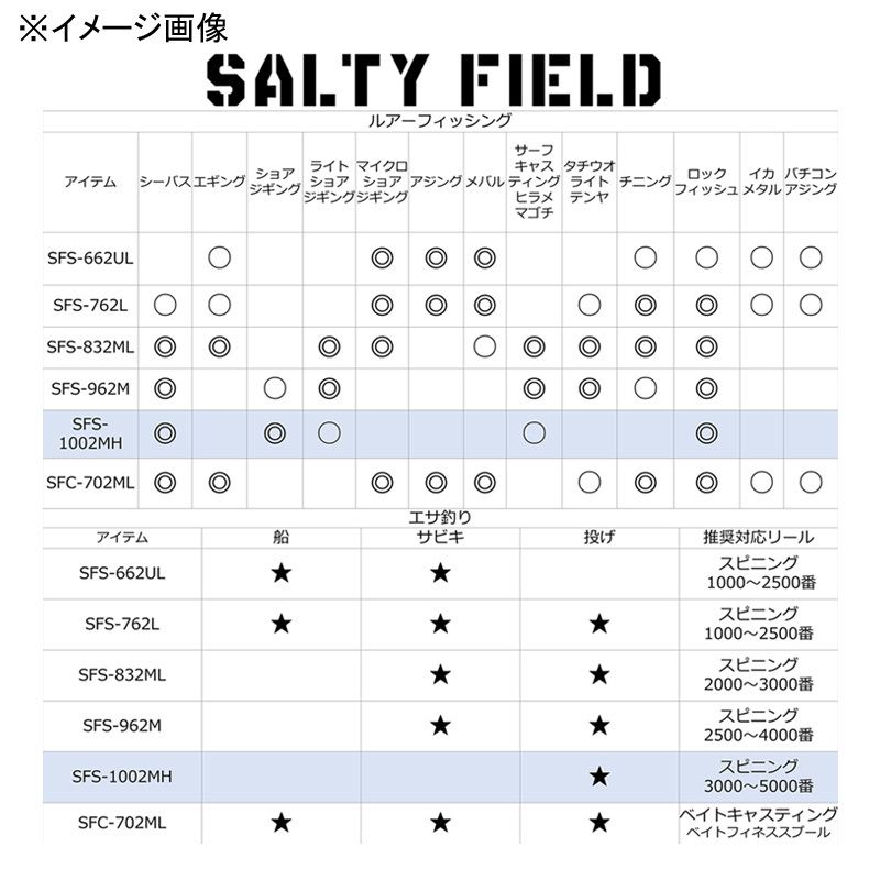  アブガルシア Abu Garcia ソルティーフィールド SFS 1002 MH スピニング 2ピース シーバスロッド ロッド