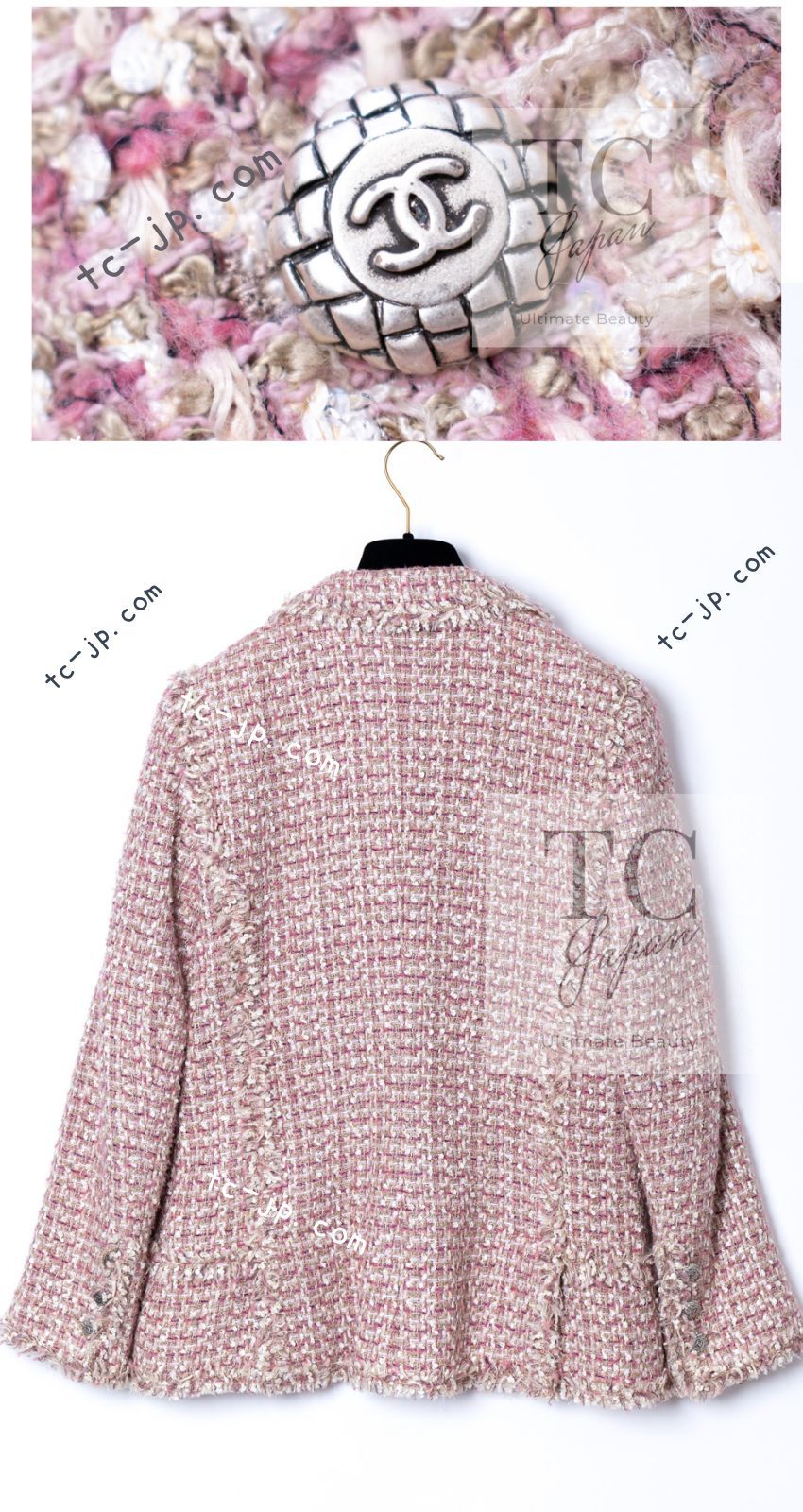 目を惹く春夏らしいピンク♡【CHANEL】ツイードスカート スカート - グリッター ツイード、ピンク、グリーン、ゴールド
